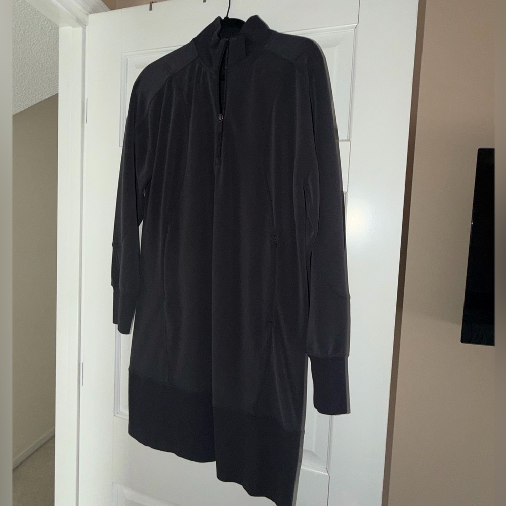 Lululemon Softstreme Long-Sleeve Half-Zip Dress Black 8 $138